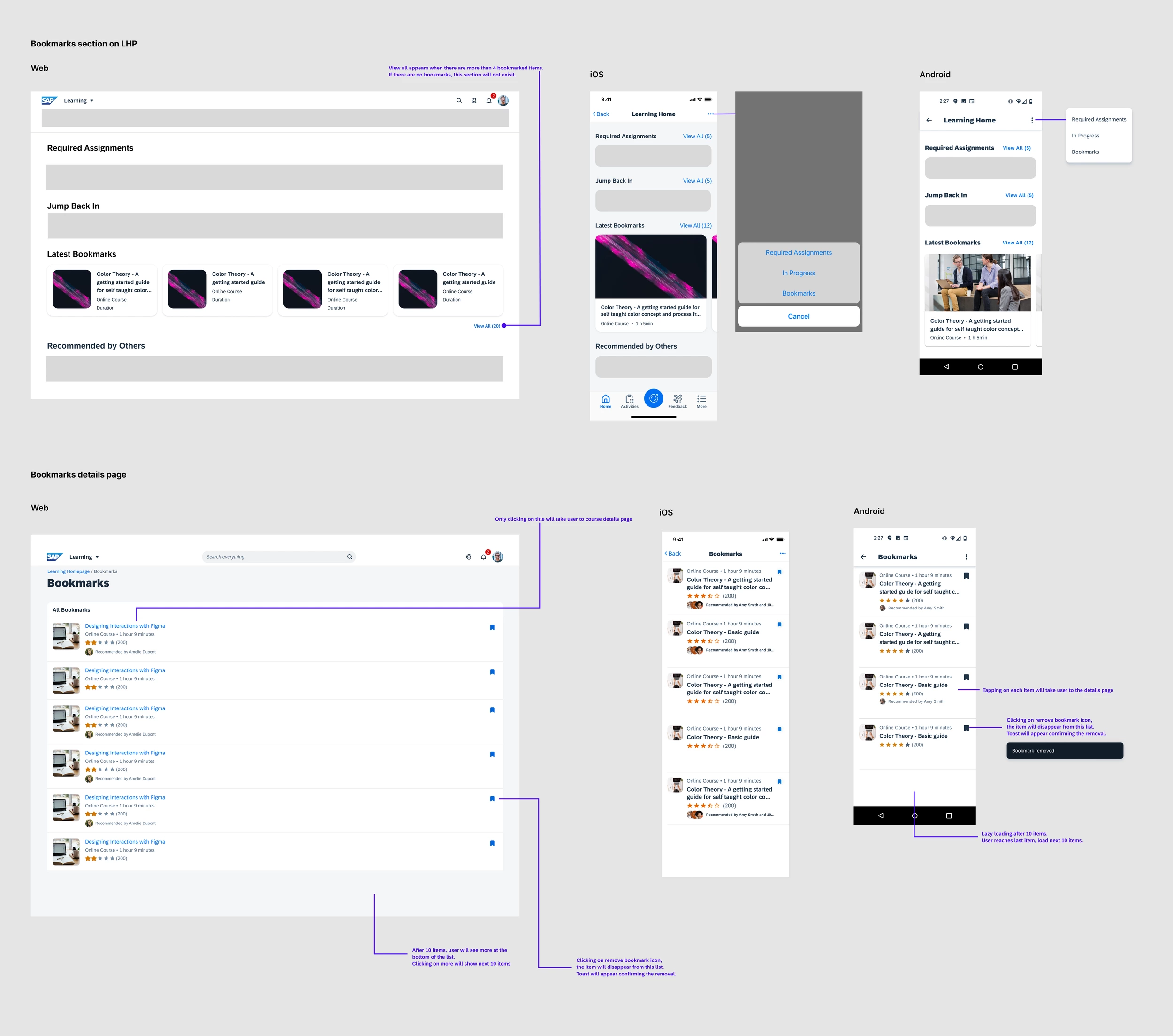 Final bookmarking experience
